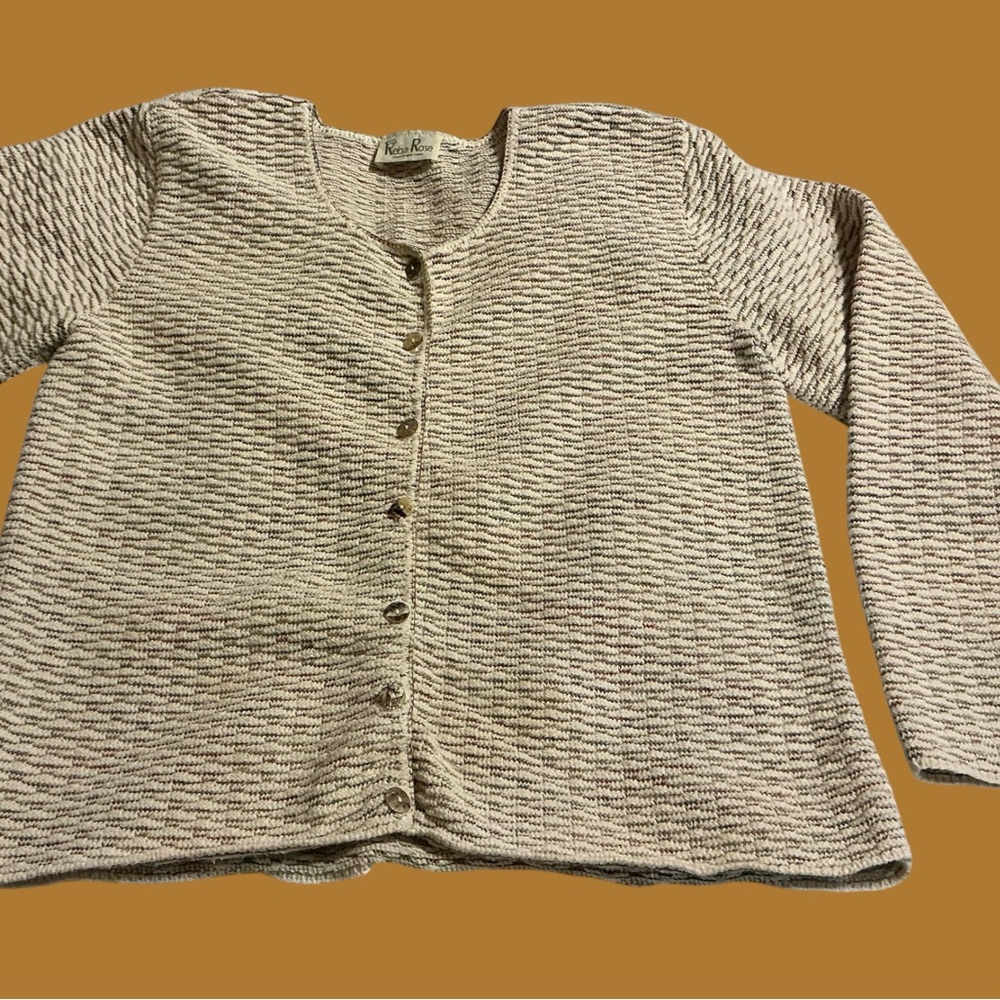 Vintage Cardigan in Cream by Reba Rose Made in New York